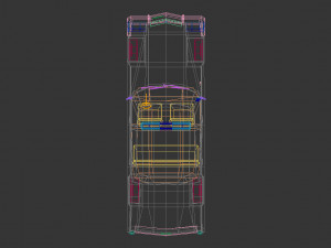 low poly police car 04 Modello 3D