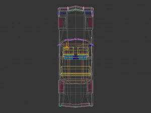 low poly police car 04 3D Model