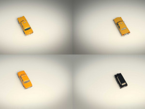 low poly taxi pack 01 Modelo 3D
