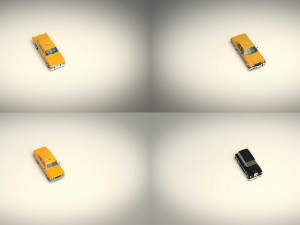 low poly taxi pack 01 Modelo 3D