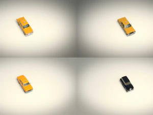 low poly taxi pack 01 3D Model