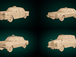 low poly taxi pack 01 Modelo 3D