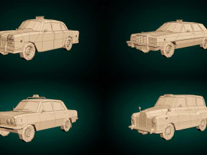 low poly taxi pack 01 3D Model