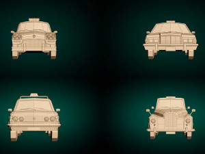 low poly taxi pack 01 Modelo 3D