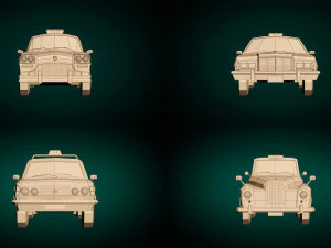 low poly taxi pack 01 3D Model