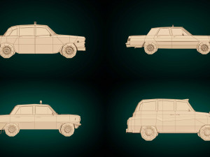 low poly taxi pack 01 Modelo 3D