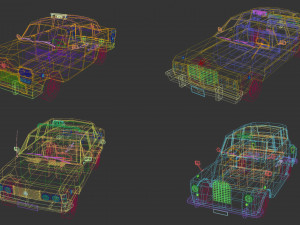 low poly taxi pack 01 Modelo 3D