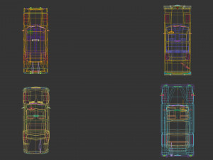 low poly taxi pack 01 Modelo 3D