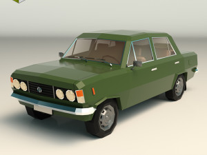 low poly sedan car 11 3D Model