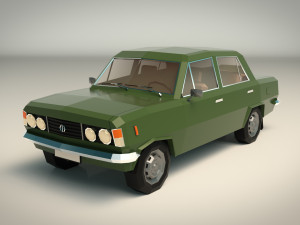 low poly sedan car 11 3D Model
