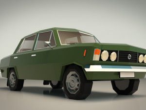 low poly sedan car 11 3D Model