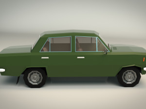 low poly sedan car 11 3D Model
