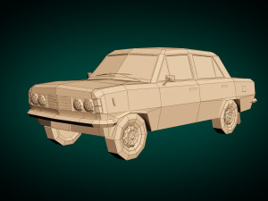 low poly sedan car 11 3D Model