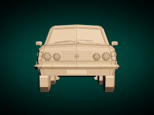 low poly sedan car 11 3D Model