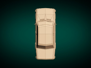 low poly sedan car 11 3D Model