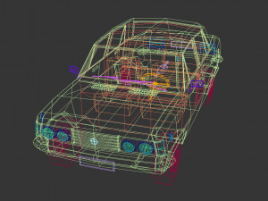 low poly sedan car 11 3D Model