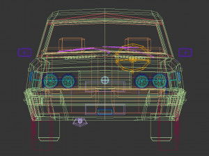 low poly sedan car 11 3D Model