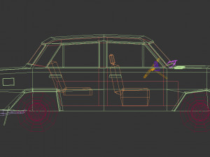 low poly sedan car 11 3D Model
