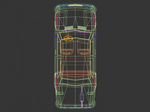 low poly sedan car 11 3D Model
