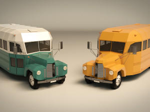 low poly vintage bus 01 3D-Modell