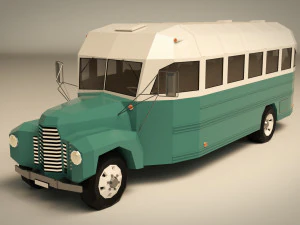 low poly vintage bus 01 3D Model