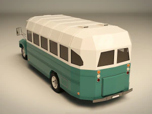 low poly vintage bus 01 3D Model