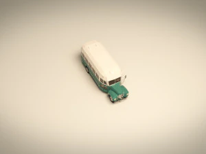 low poly vintage bus 01 3D Model