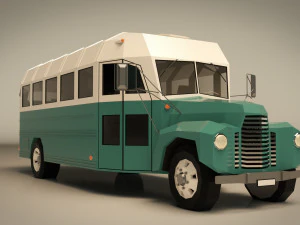 low poly vintage bus 01 3D Model