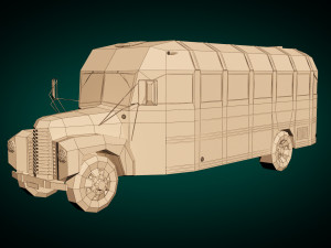 low poly vintage bus 01 3D-Modell