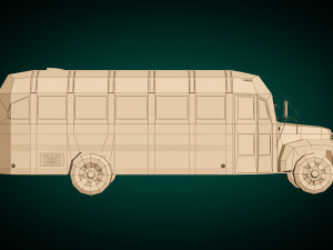 low poly vintage bus 01 3D-Modell