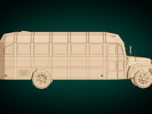 low poly vintage bus 01 3D Model