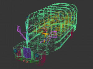 low poly vintage bus 01 3D-Modell