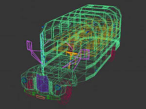 low poly vintage bus 01 3D Model