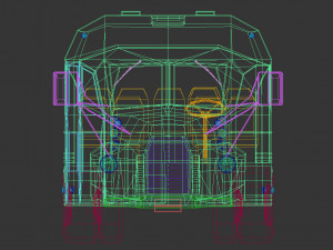 low poly vintage bus 01 3D-Modell