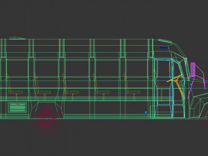 low poly vintage bus 01 3D-Modell