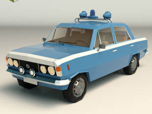low poly police car 05 3D Model