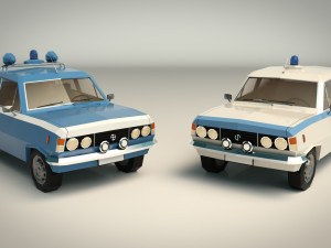low poly police car 05 3D Model
