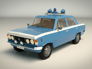 low poly police car 05 3D Model
