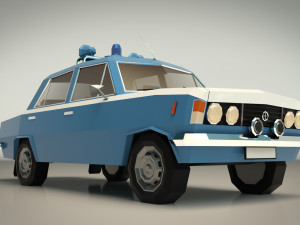 low poly police car 05 3D Model