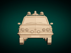 low poly police car 05 3D Model