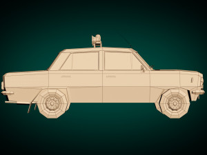 low poly police car 05 3D Model