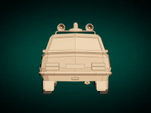 low poly police car 05 3D Model