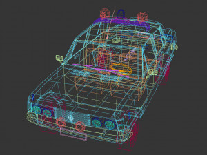 low poly police car 05 3D Model