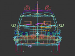 low poly police car 05 3D Model