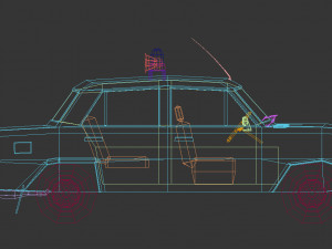 low poly police car 05 3D Model