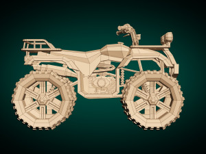 low poly atv 01 3D Модель