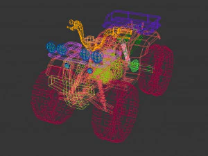low poly atv 01 3D Model