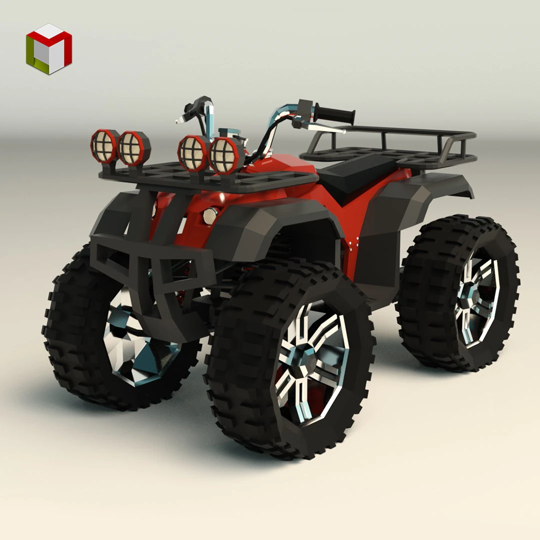 low poly atv 01 3D Model .c4d .max .obj .3ds .fbx .stl .blend 