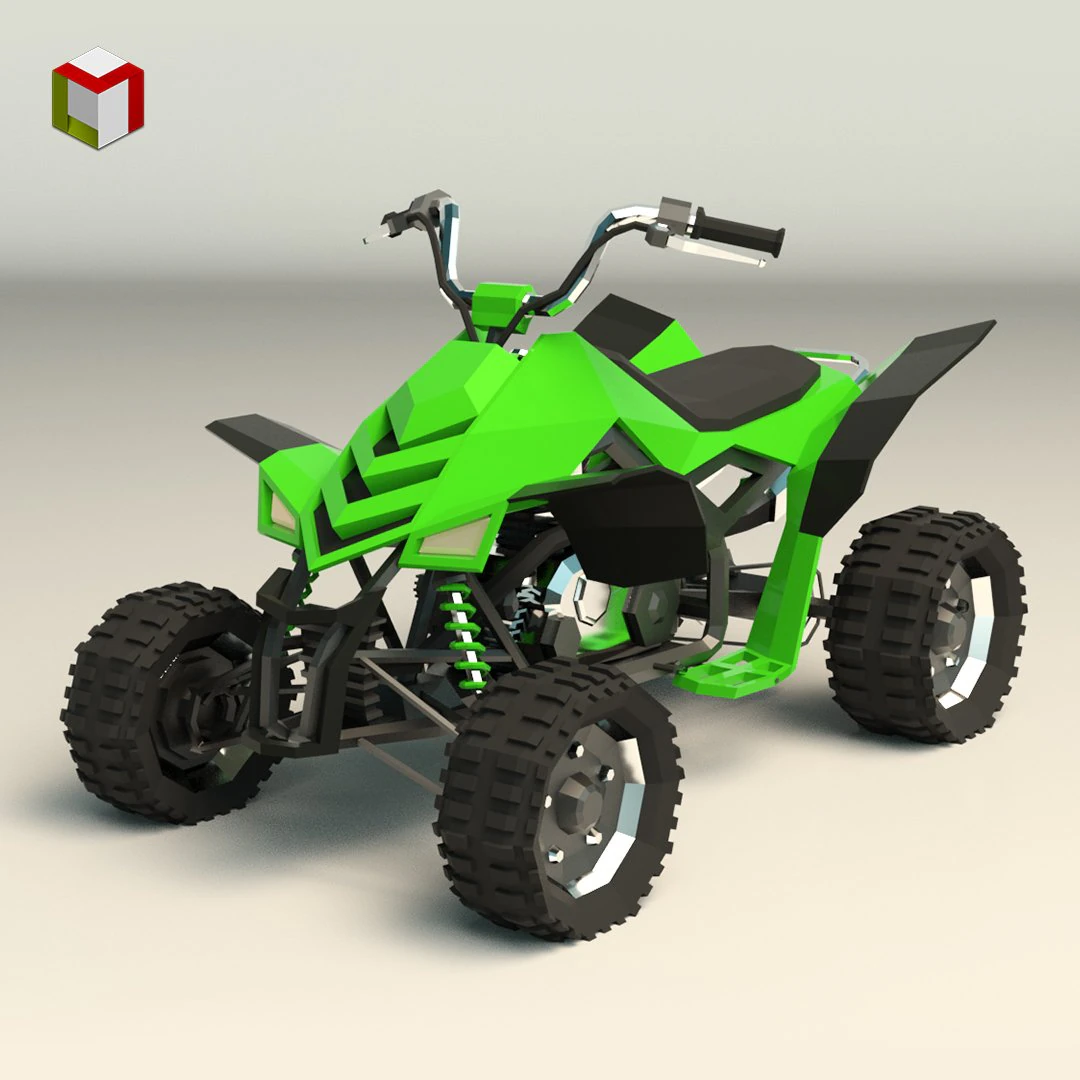 low poly atv 02 3D Model .c4d .max .obj .3ds .fbx .stl .blend 