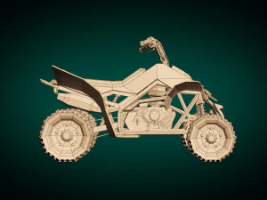 low poly atv 02 3D Model